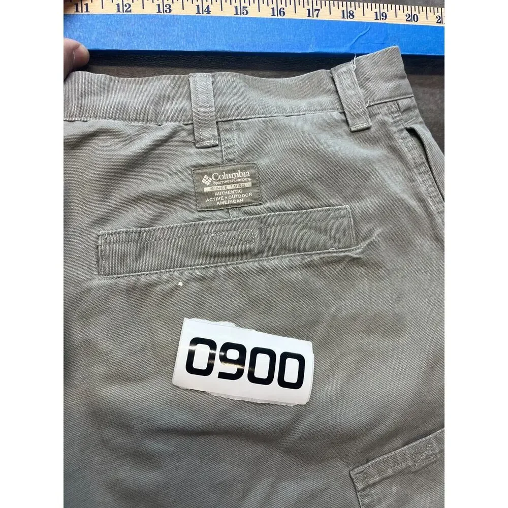 Columbia Chino Shorts Size‎ 40 Mens Tan Flat Front Cotton Casual 10